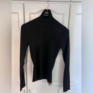 Balenciaga Black Ribbed High Neck Sweater
